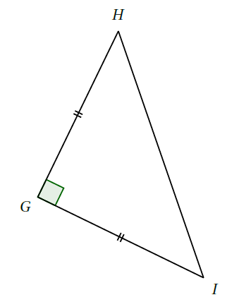 Un triangle rectangle isocèle