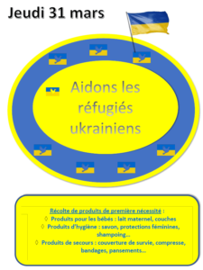 Lire la suite à propos de l’article Collecte en faveur des réfugiés ukrainiens