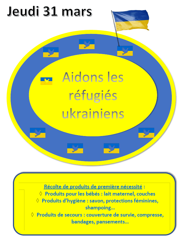 Lire la suite à propos de l’article Collecte en faveur des réfugiés ukrainiens